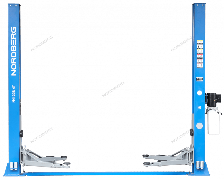 Двухстоечный электрогидравлический подъемник NORDBERG N4120B-4T с нижней синхронизацией, г/п 4 т, 220 В